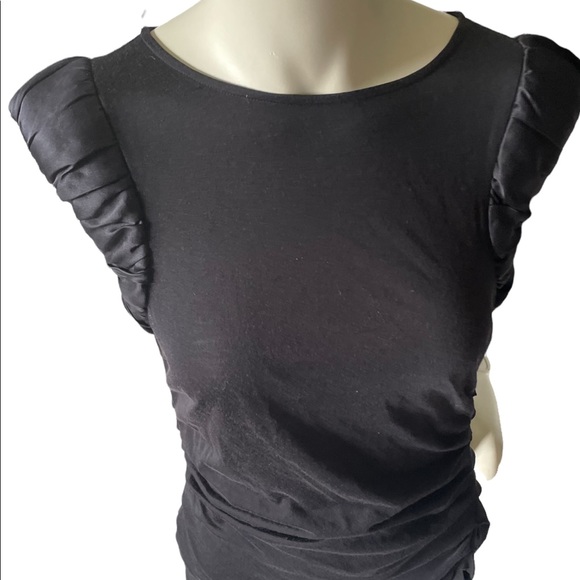 Ted Baker Black Puff Sleeve Fitted Top - Ted Size 2 - Picture 2 of 11